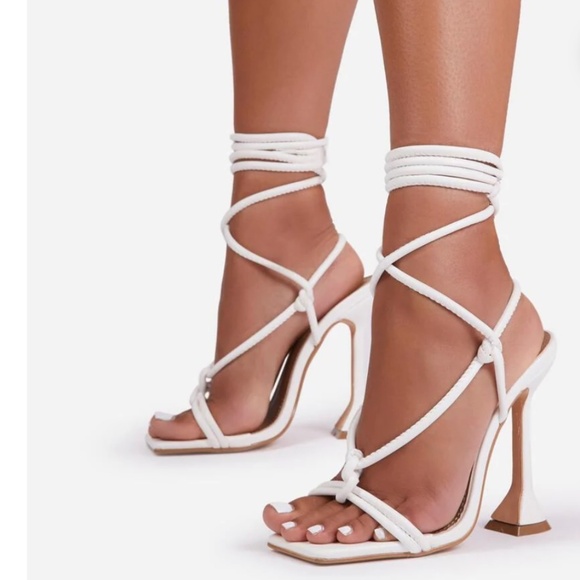 Ego white lace up heels - Picture 1 of 3